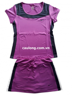 Bộ Váy Cầu Lông Nike 6395 Màu Sen (Thun 4 Chiều)