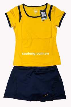 Bộ Váy Cầu Lông Nike 7427 Màu Vàng (Thun 4 Chiều)