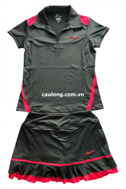 Bộ Váy Cầu Lông Nike 8496 Đen Sen (Thun 4 Chiều)