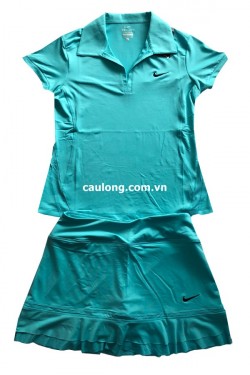 Bộ Váy Cầu Lông Nike 8496 Màu Xanh (Thun 4 Chiều)