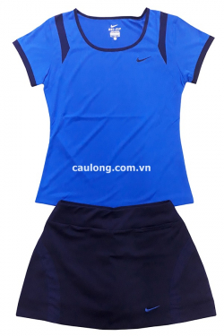 Bộ Váy Cầu Lông Nike 7427 Màu Xanh (Thun 4 Chiều)